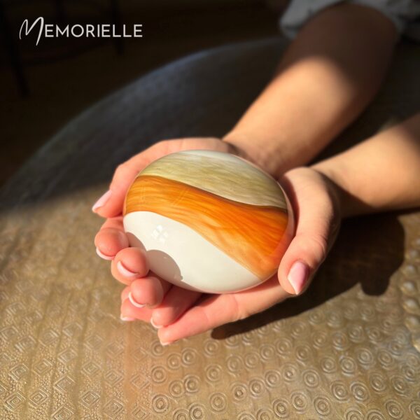 Glass Memory Pebble - Russet & Grey - Image 2
