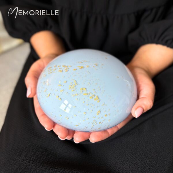 Hand-Blown Glass Urn for Children's Ashes - Blue - Image 2