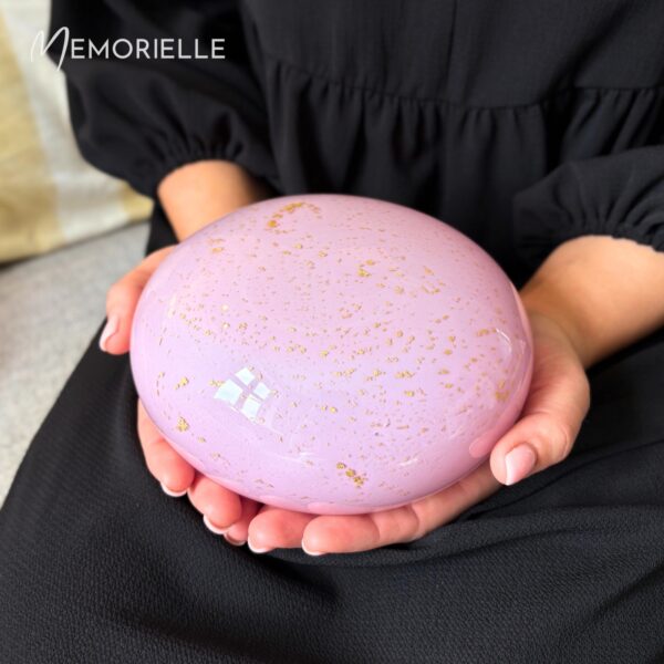 Hand-Blown Glass Urn for Children's Ashes - Pink - Image 2