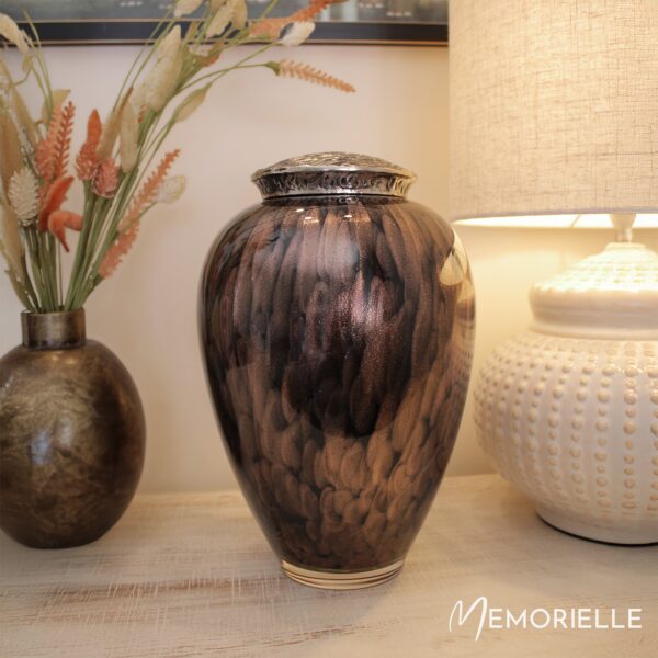Luxury Glass Urn - Ebony Flecked - Image 3