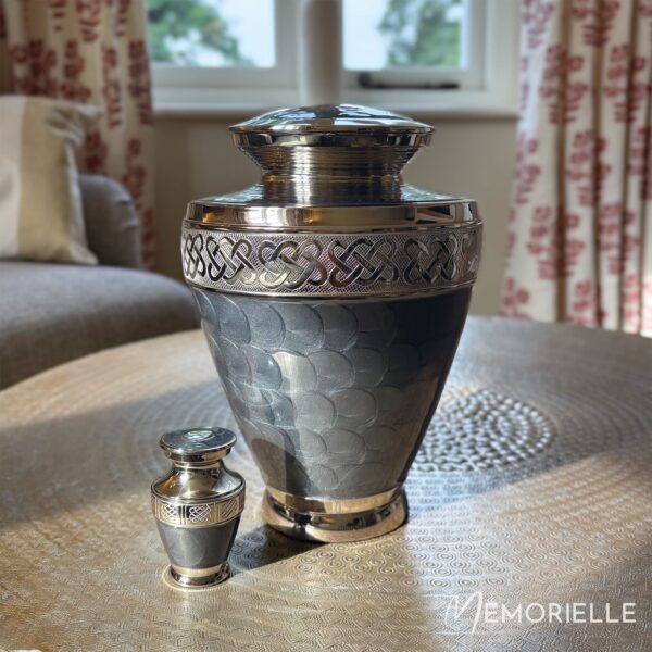 French Grey Serenity Adult Brass Urn - Image 2