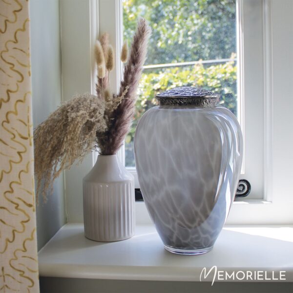 Luxury Glass Urn - Light Grey - Image 2