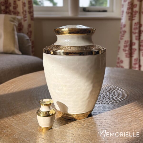 Gold Sympathy Adult Brass Urn - Image 2