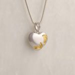Heart with Gold Footprints Pendant