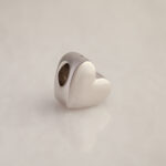 Polished Silver Heart Bead