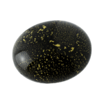 Glass Memory Pebble - Classic Black & 24ct Gold Leaf