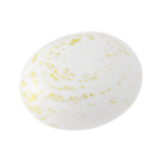 Glass Memory Pebble - Pure White & 24ct Gold Leaf
