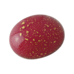 Glass Memory Pebble - Ruby & 24ct Gold Leaf