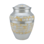 Grand Silver & Mother of Pearl Adult Brass Urn