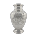 Silver Floral Adult Brass Urn