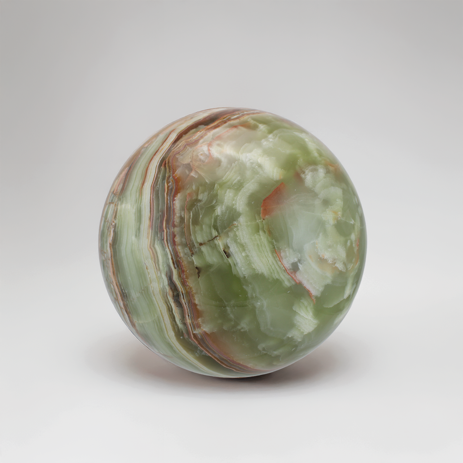 Green Onyx Sphere Urn - Earth