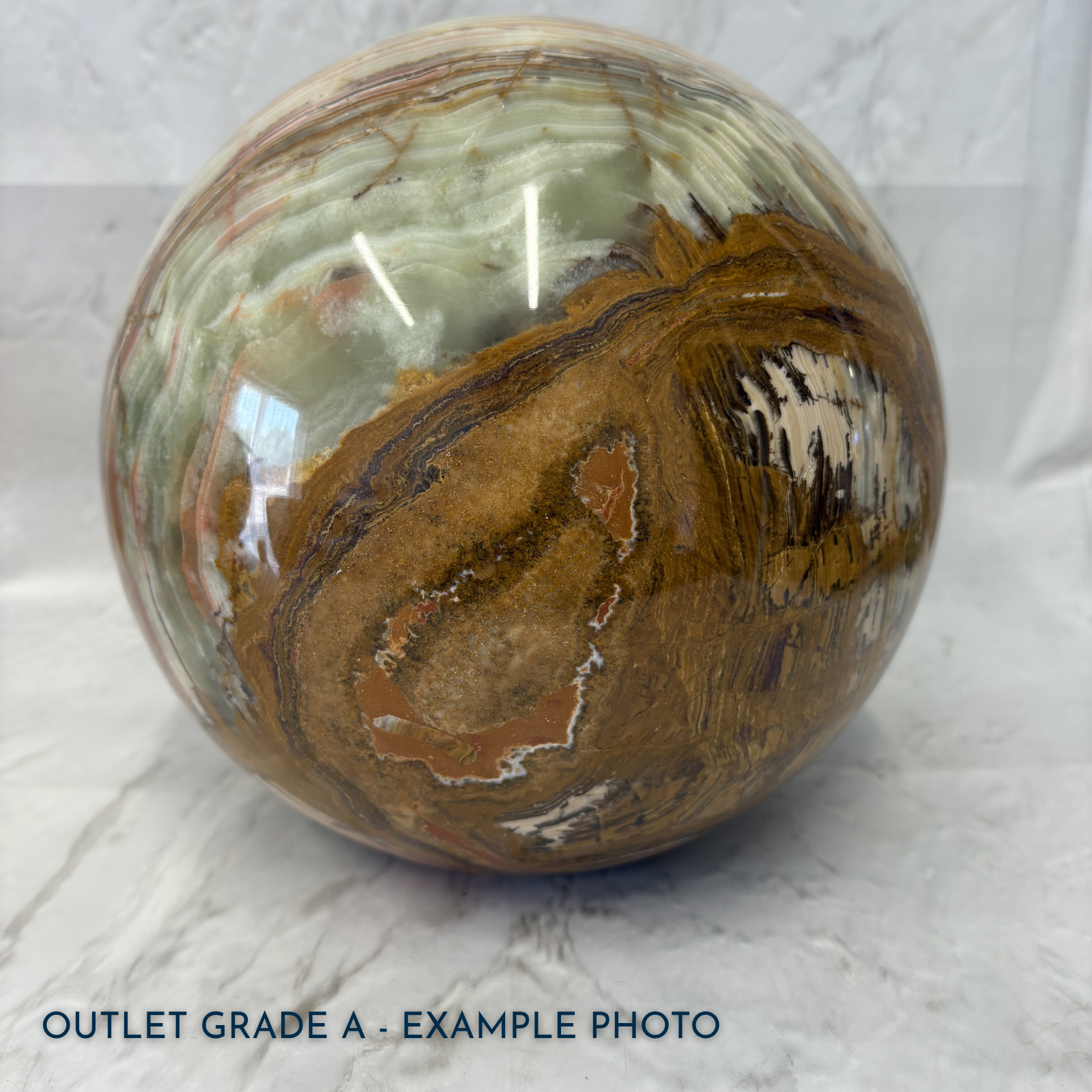 Earth - Green Onyx Sphere Urn | Outlet Grade A - Image 9
