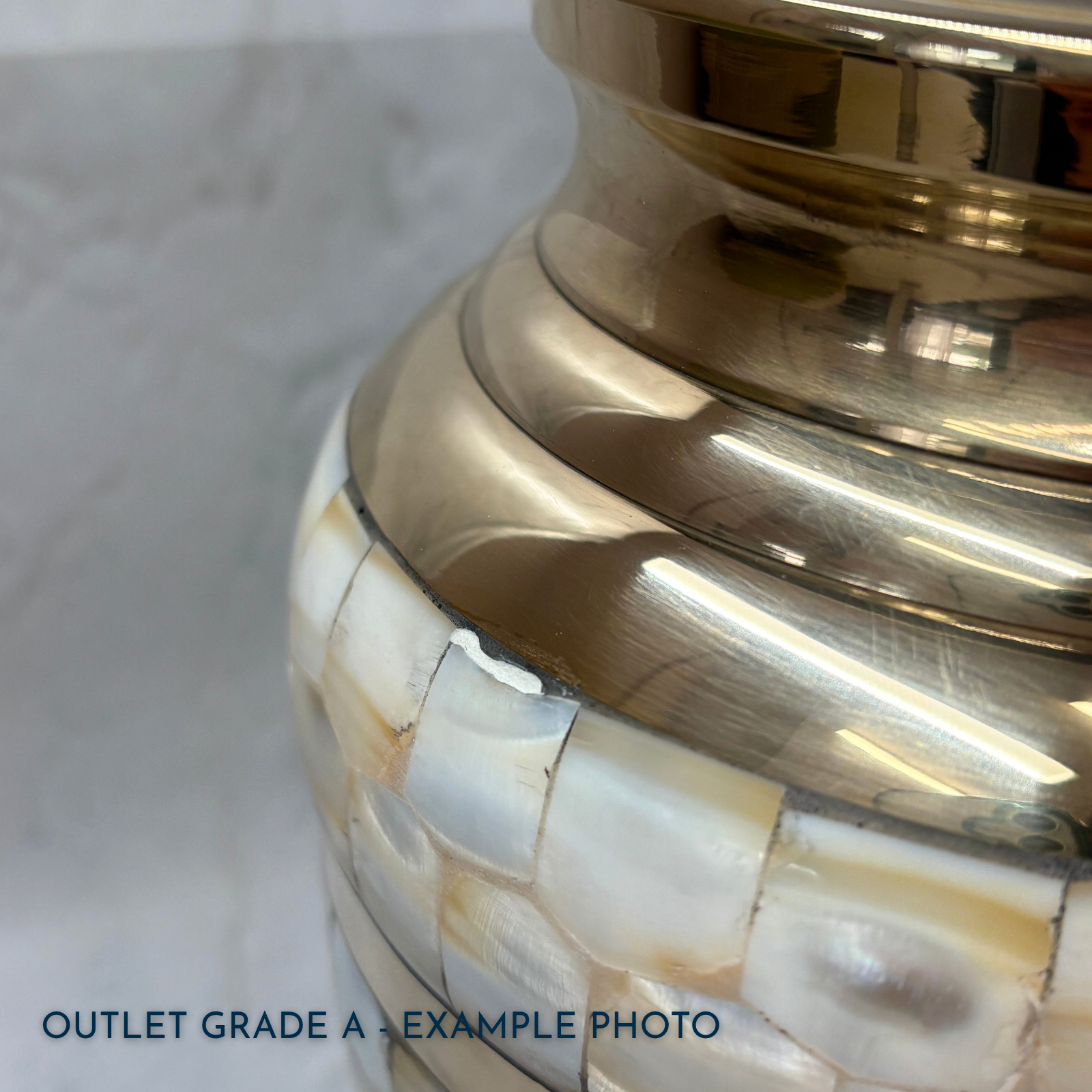 Grand Gold & Mother of Pearl Adult Brass Urn | Outlet Grade A - Image 2