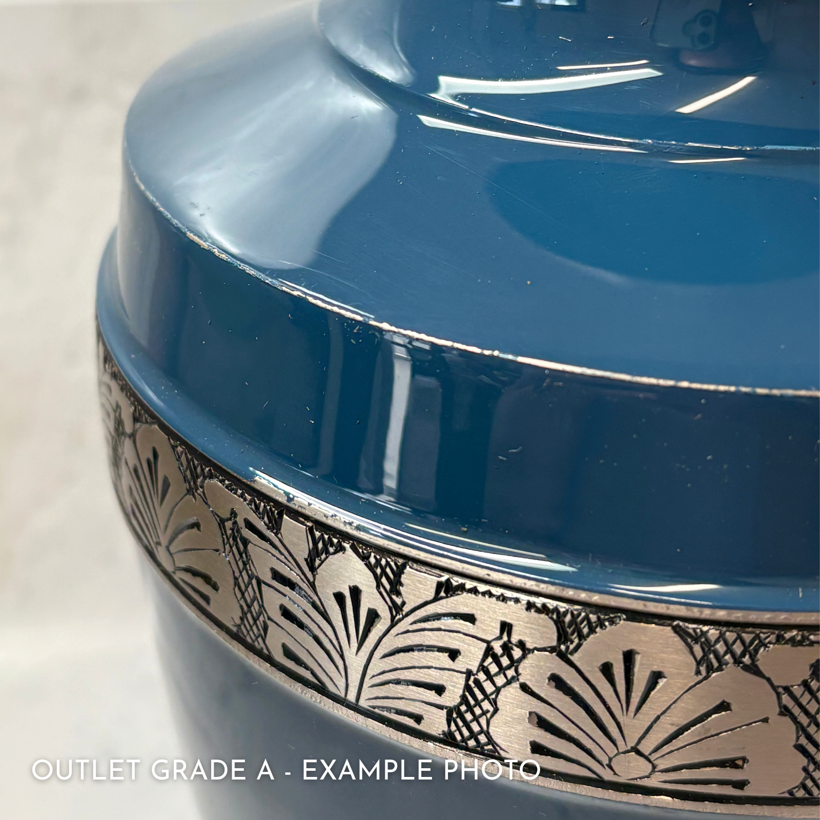 Ocean Blue & Pewter Adult Brass Urn | Outlet Grade A - Image 3