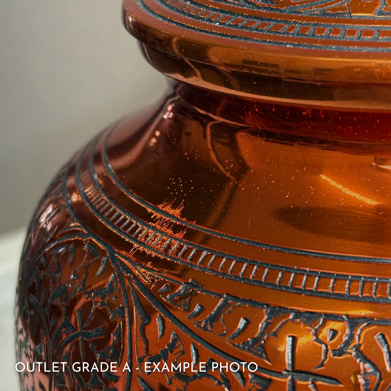 Copper Leaf Adult Brass Urn | Outlet Grade A - Image 2
