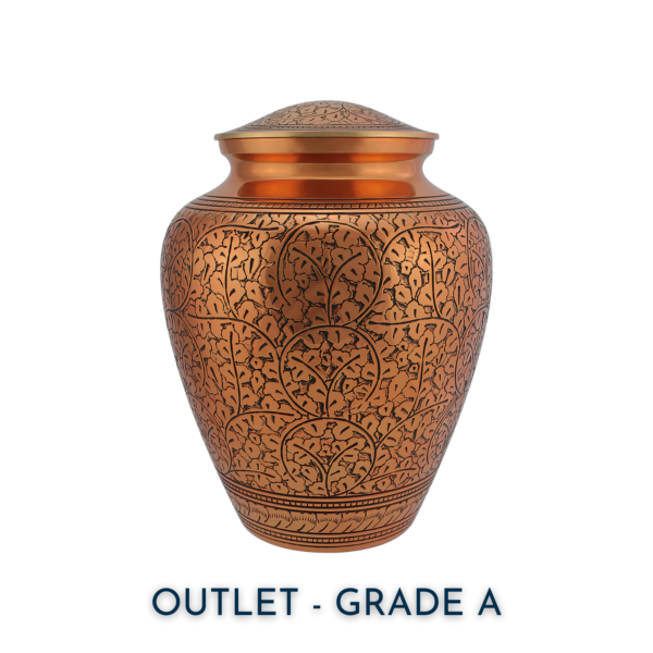 Copper Leaf Adult Brass Urn | Outlet Grade A