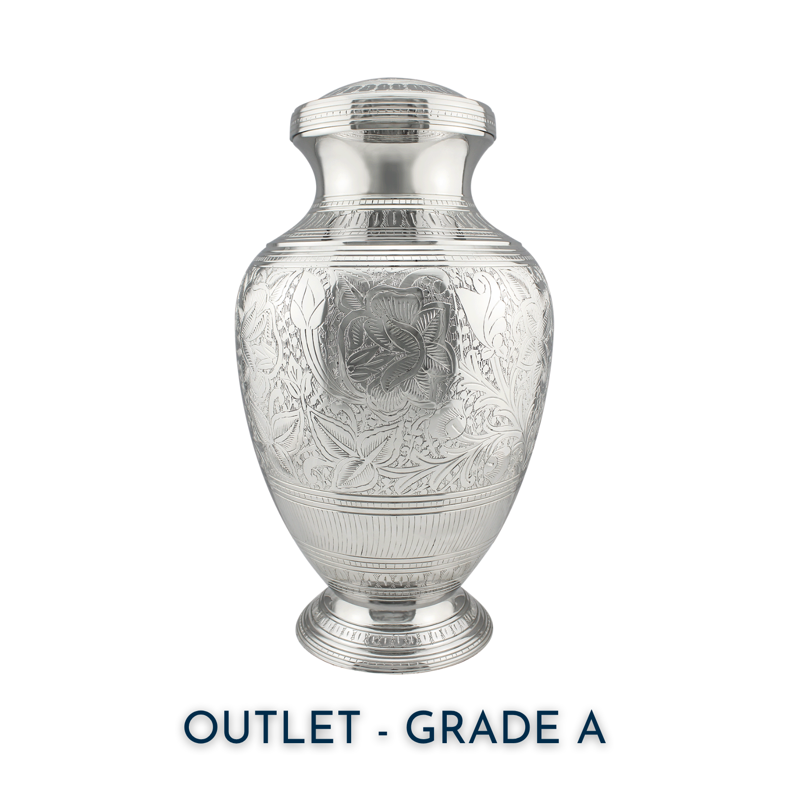 Double Silver Floral Brass Urn | Outlet Grade A