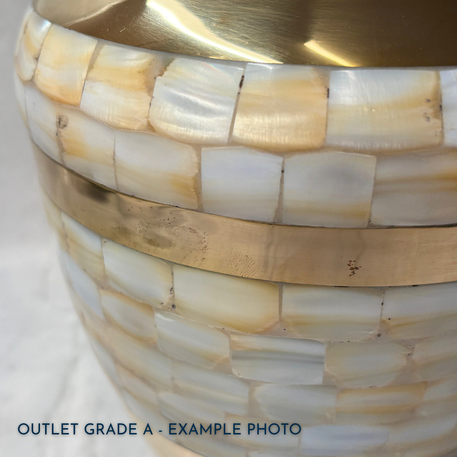 Grand Gold & Mother of Pearl Adult Brass Urn | Outlet Grade A - Image 3