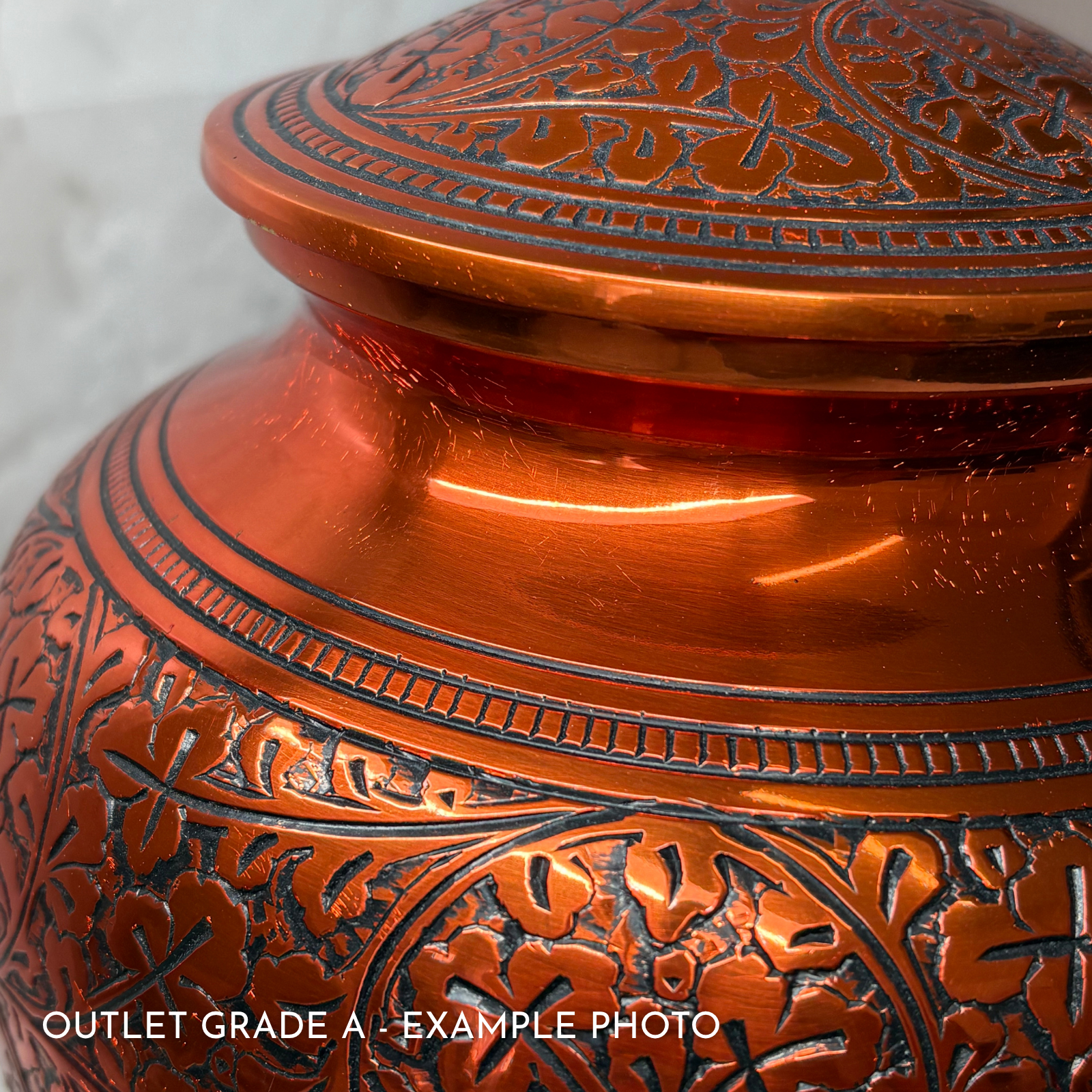 Copper Leaf Adult Brass Urn | Outlet Grade A - Image 3