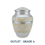 Grand Silver & Mother of Pearl Adult Brass Urn | Outlet Grade A