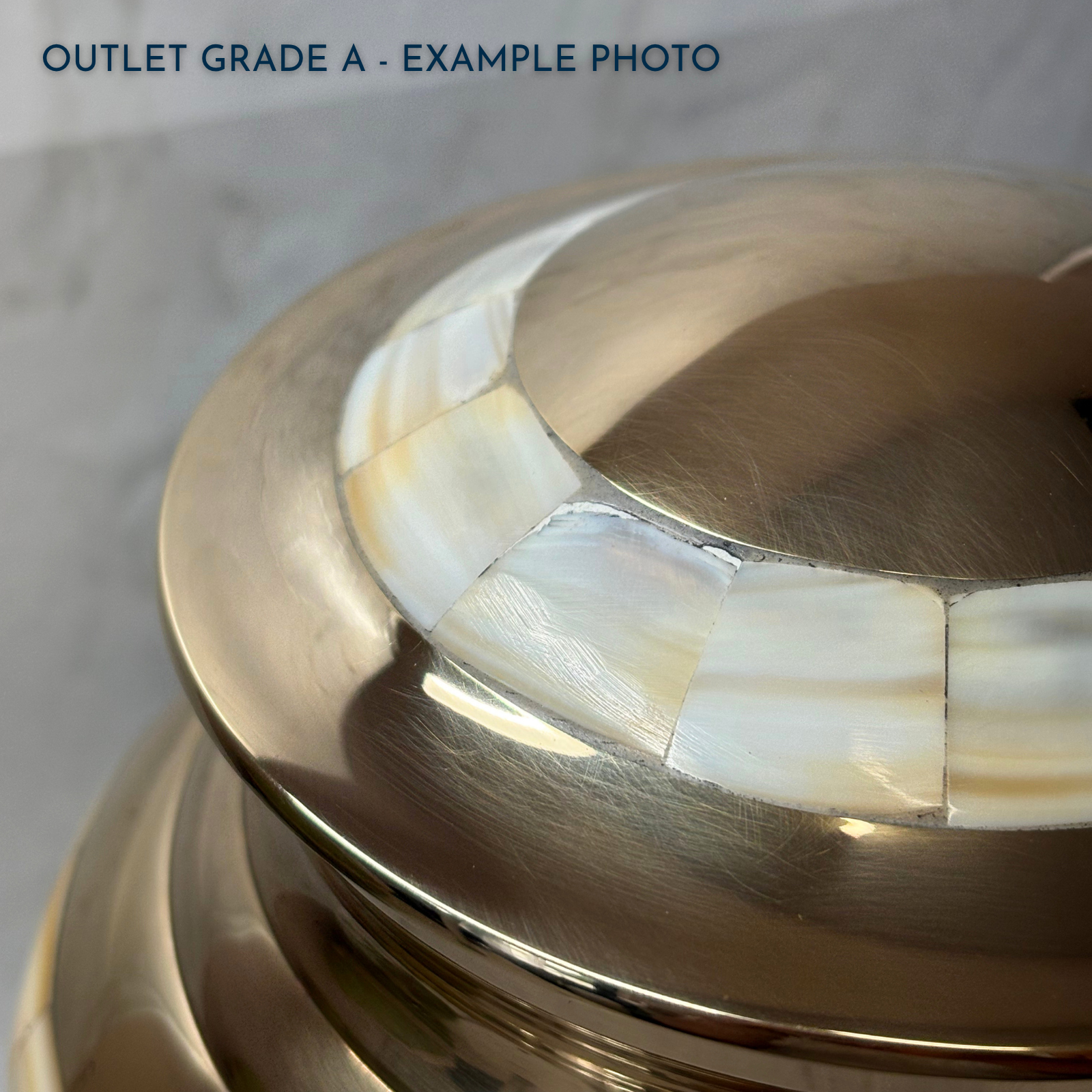 Grand Gold & Mother of Pearl Adult Brass Urn | Outlet Grade A - Image 5