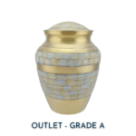 Grand Gold & Mother of Pearl Adult Brass Urn | Outlet Grade A
