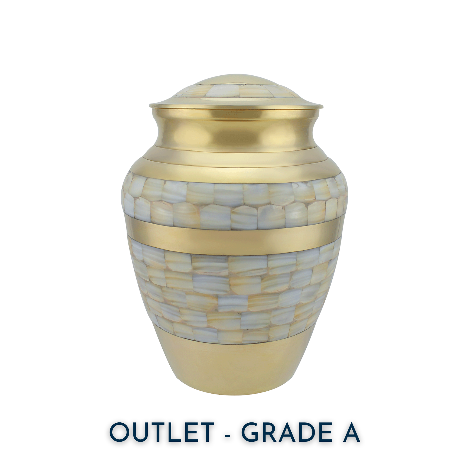 Grand Gold & Mother of Pearl Adult Brass Urn | Outlet Grade A