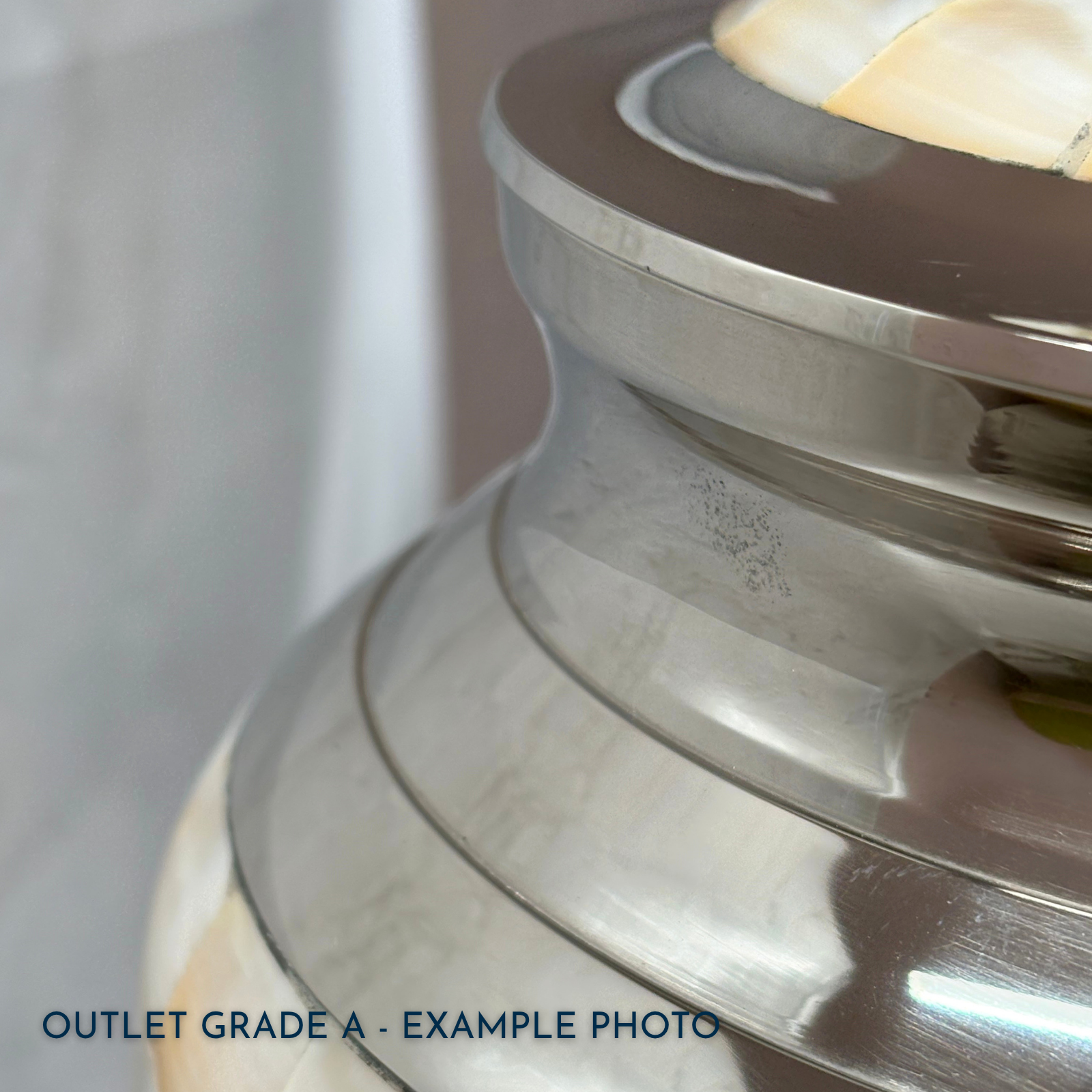 Grand Silver & Mother of Pearl Adult Brass Urn | Outlet Grade A - Image 2