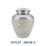 Silver & Mother of Pearl Adult Brass Urn | Outlet Grade A