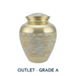 Gold & Mother of Pearl Adult Brass Urn | Outlet Grade A
