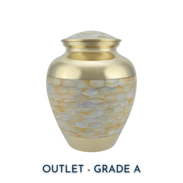 Gold & Mother of Pearl Adult Brass Urn | Outlet Grade A
