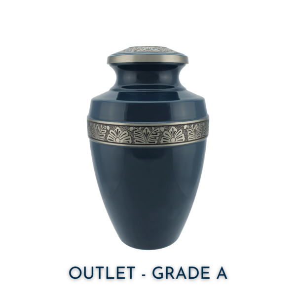 Ocean Blue & Pewter Adult Brass Urn | Outlet Grade A