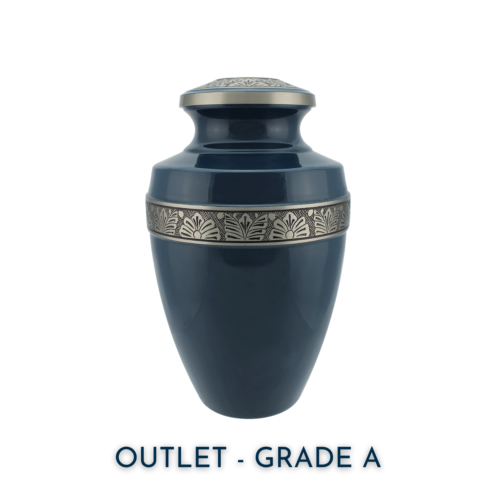 Ocean Blue & Pewter Adult Brass Urn | Outlet Grade A