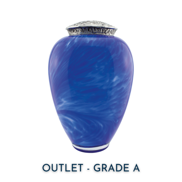 Luxury Glass Urn - Cobalt Swirl | Outlet Grade A