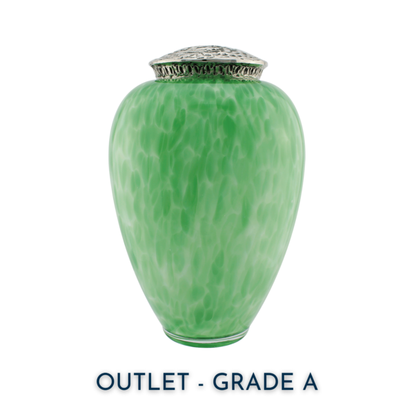 Luxury Glass Urn - Green Flecked | Outlet Grade A