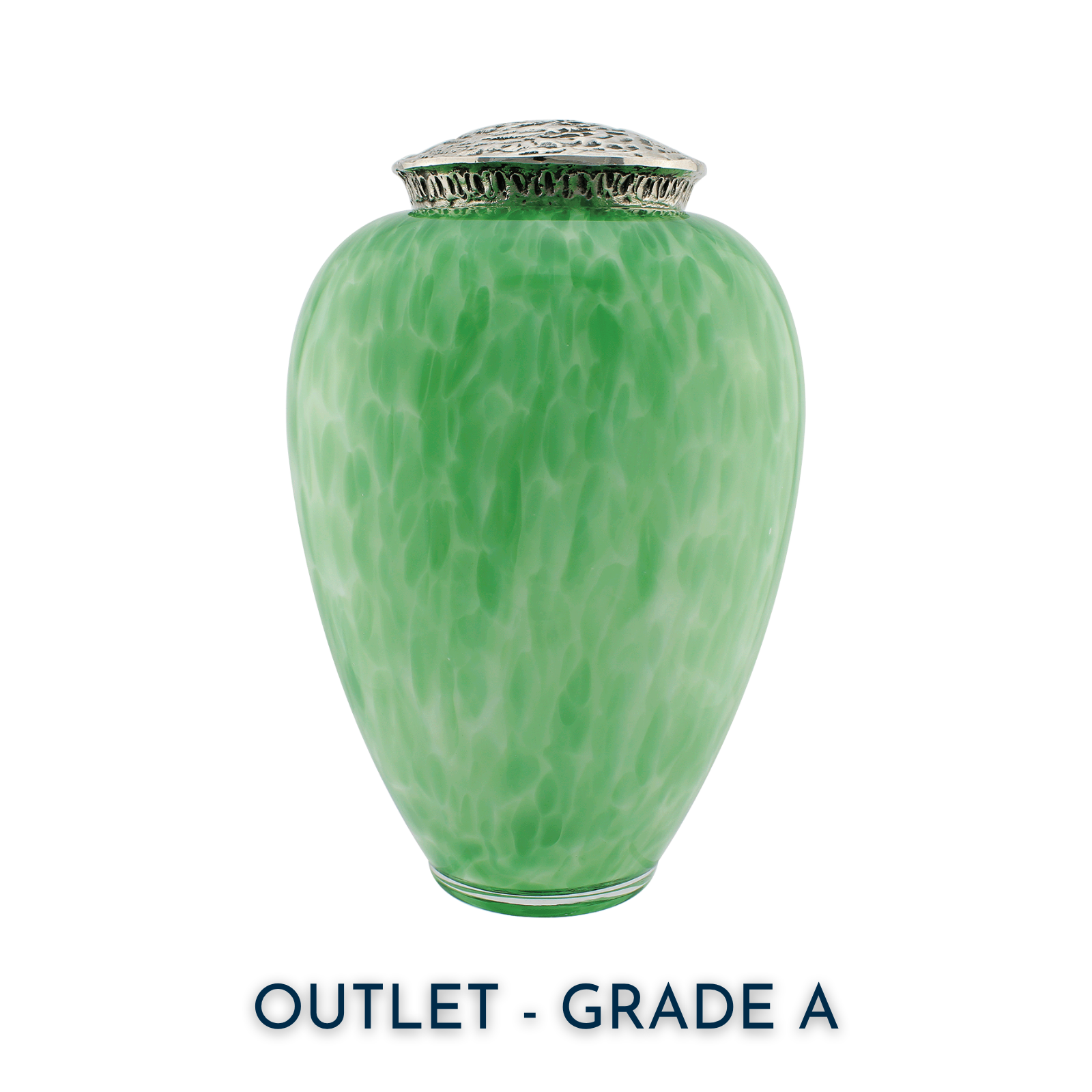 Luxury Glass Urn - Green Flecked | Outlet Grade A