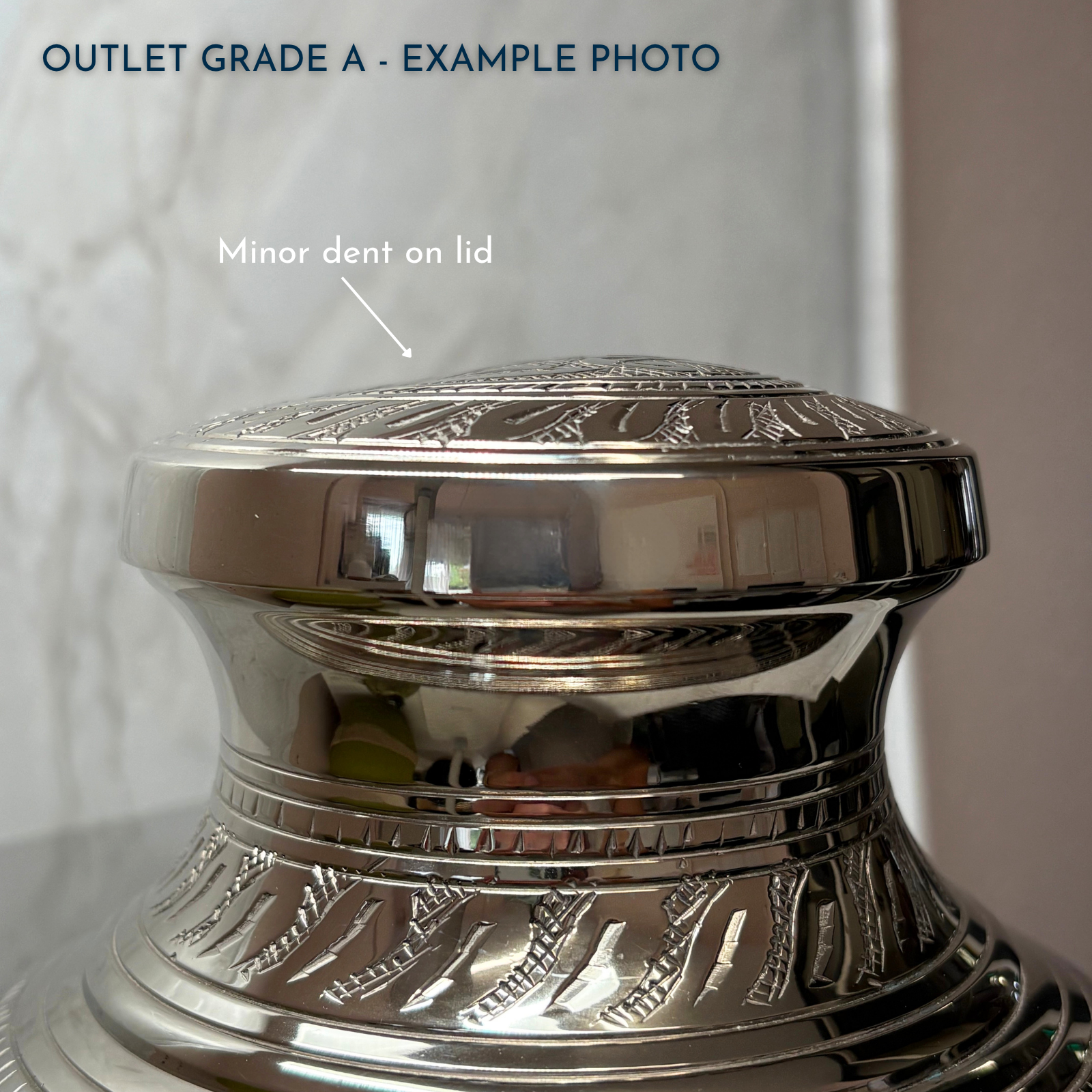 Silver Floral Adult Brass Urn | Outlet Grade A - Image 2